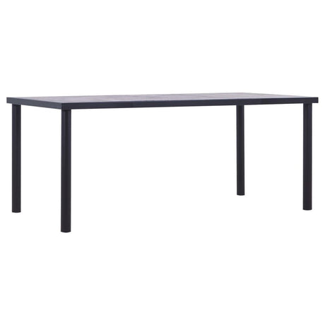 Dining Table Black and Concrete Grey 120x60x75 cm MDF