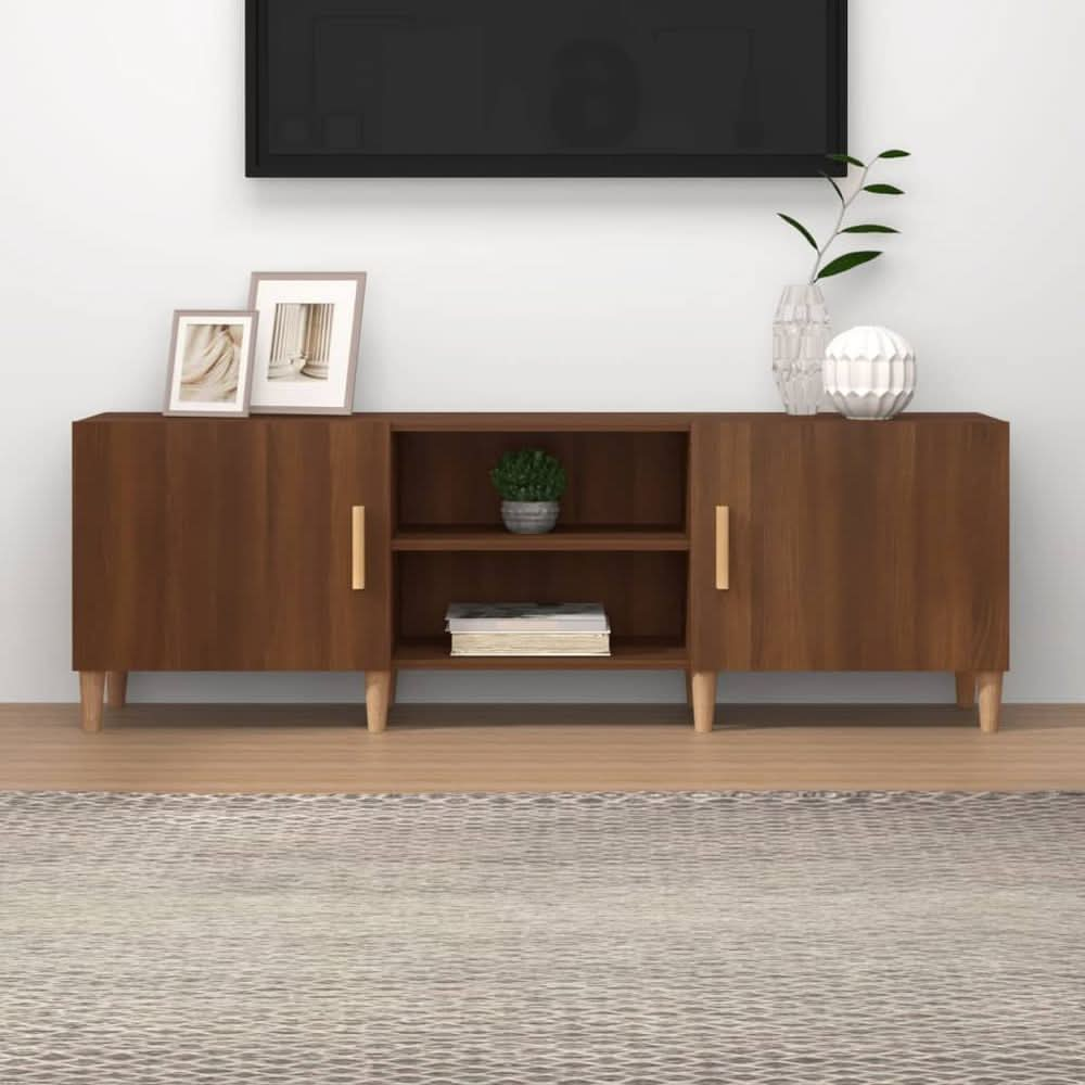 TV Cabinet Smoked Oak 150x30x50 cm Engineered Wood