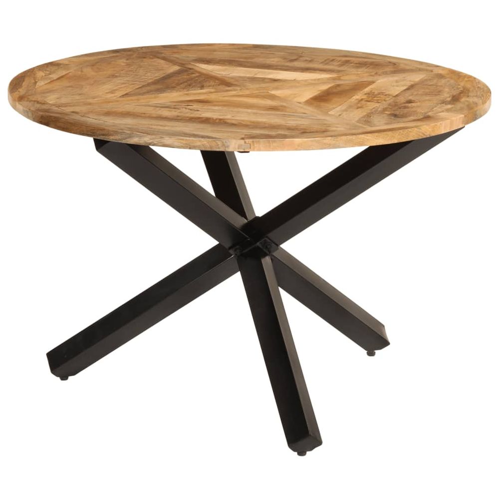 Dining Table Ø110x75 cm Solid Wood Rough Mango