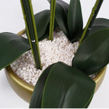 60cm Orchid Artificial Pink- Gold Ceramic Planter