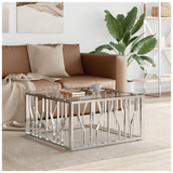 Coffee Table 80x80x40 cm Stainless Steel and Glass