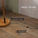 Floor Lamp with 350° Rotating Lampshade, LED Bulb Included, Brown