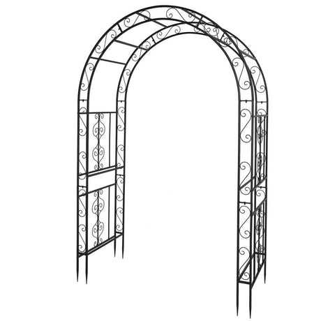 Double Layer Iron Art Arc Top Iron Arch - Black