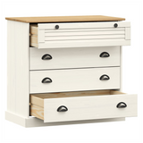 Chest of Drawers VIGO White 80x40x76 cm Solid Wood Pine