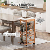 MDF Multifunction Kitchen Island Trolley-Brown