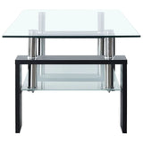 Coffee Table Black and Transparent 95x55x40 cm Tempered Glass