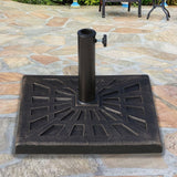 Patio Umbrella Stand 15KG Square Bronze