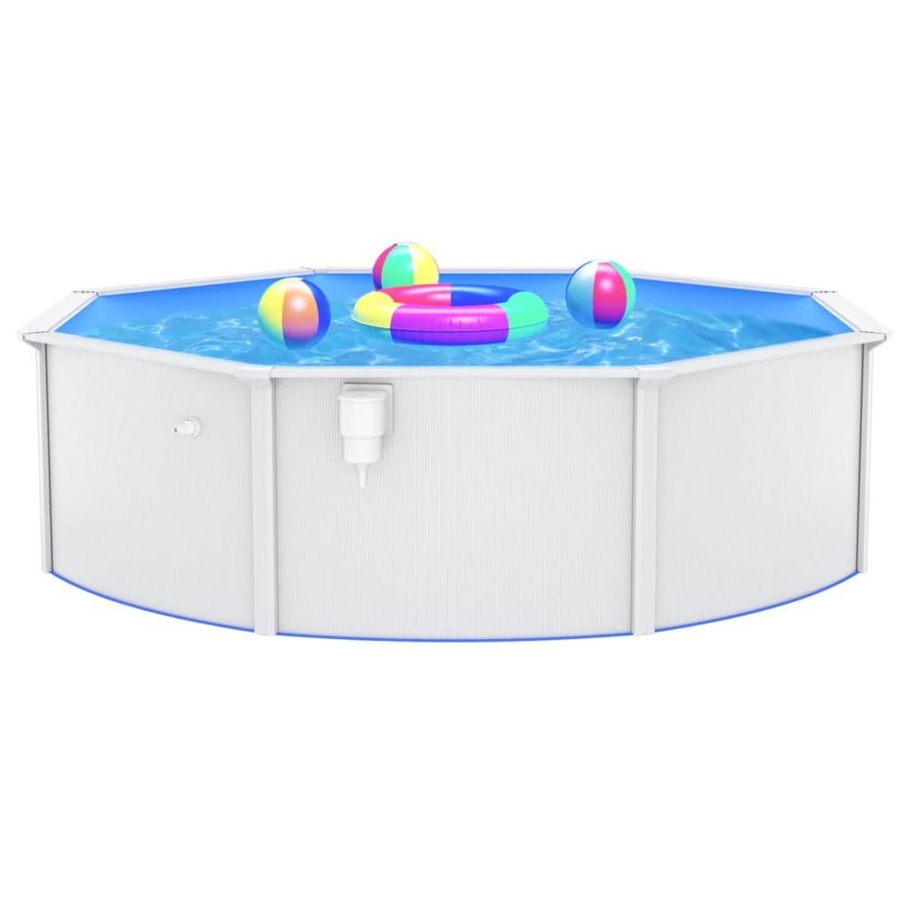 Swimming Pool with Steel Wall Round 460x120 cm White