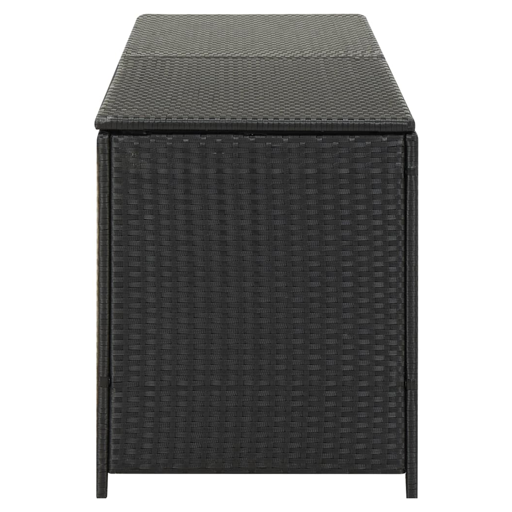 Garden Storage Box Poly Rattan 200x50x60 cm Black