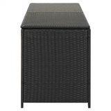 Garden Storage Box Poly Rattan 200x50x60 cm Black