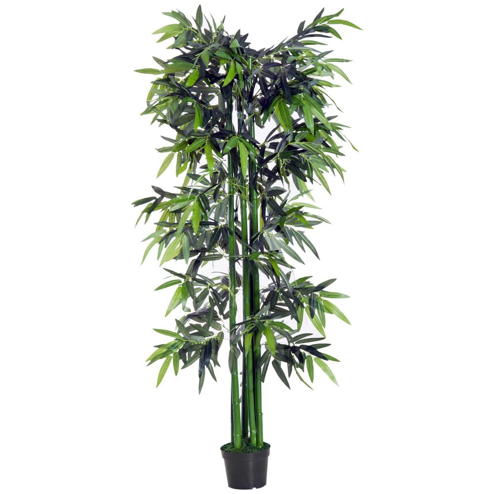 Artificial Bamboo Tree Plant, 1.8 m-Green Bamboo/ Black Pot