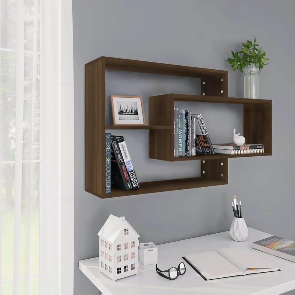 Wall Shelf Smoked Oak 104x20x58.5 cm Engineered Wood