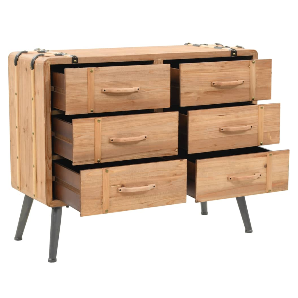 Drawer Cabinet Solid Fir Wood 91x35x73 cm