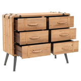 Drawer Cabinet Solid Fir Wood 91x35x73 cm