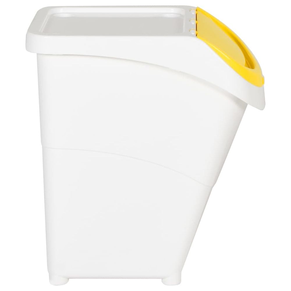 Stackable Waste Bins with Lids 3 pcs White PP 120 L