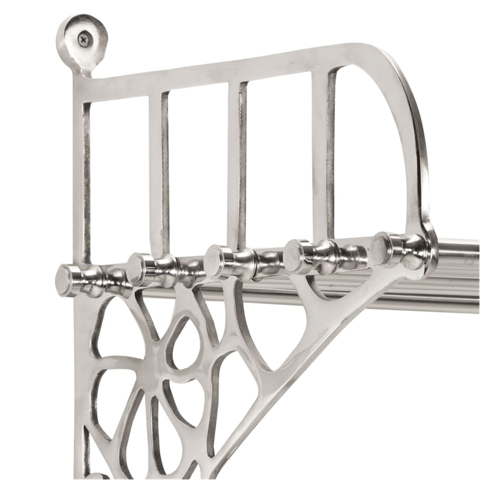 Luggage Rack with Coat Hangers Wall Mounted Aluminium