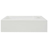 Basin with Faucet Hole Rectangular Ceramic White 46x25.5x12 cm