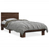 Bed Frame Black 90x190 cm Single Engineered Wood and Metal