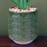 23cm Artificial Cactus Plant Potted in Green Ceramic Planter