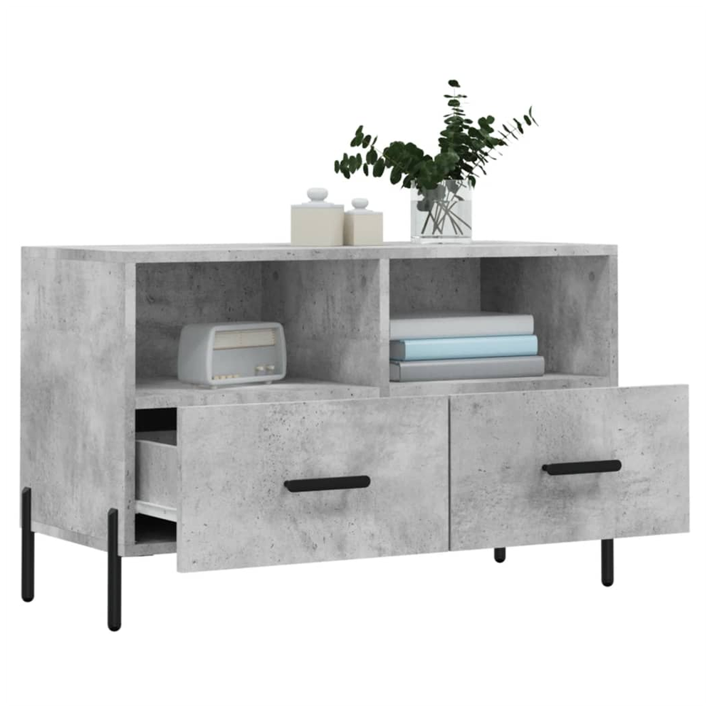 TV Cabinet Concrete Grey 80x36x50 cm Engineered Wood