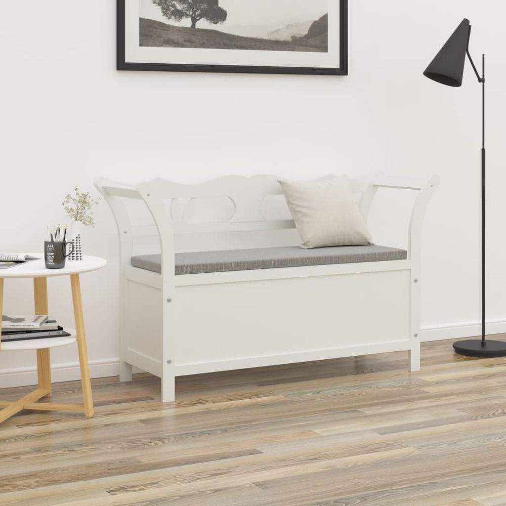 Bench White 107x45x75.5 cm Solid Wood Fir