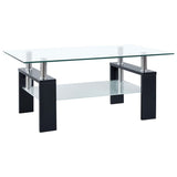 Coffee Table Black and Transparent 95x55x40 cm Tempered Glass