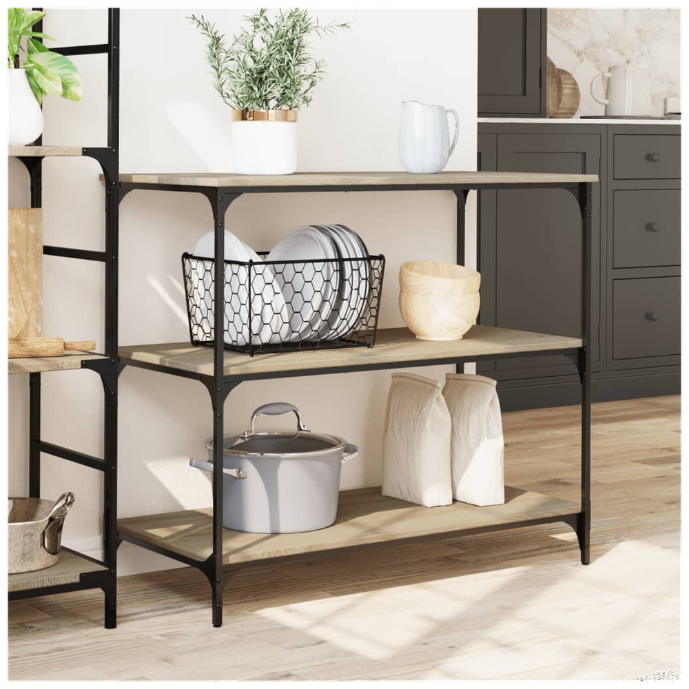 Kitchen Trolley Sonoma Oak 102x50x95 cm Engineered Wood