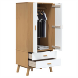 Wardrobe OLDEN White and Brown 76.5x53x172 cm Solid Wood Pine