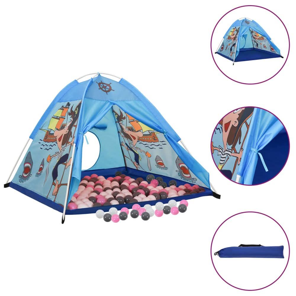 Children Play Tent with 250 Balls Blue 120x120x90 cm