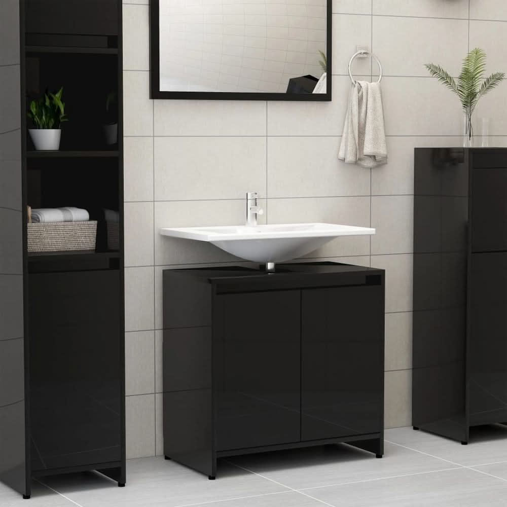 Bathroom Cabinet Smoked Oak 60x33x61 cm Engineered Wood