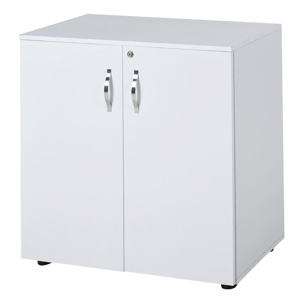 2-Tier Locking Office Storage Cabinet File Organisation w/ 2 Keys White