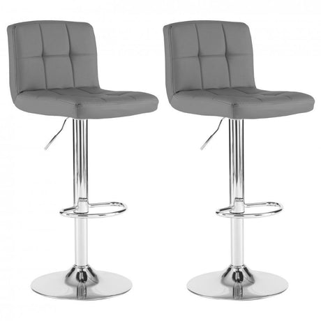 Faux Leather Bar Stool with Chrome Leg