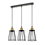 3-Lights Cage Pendant Lamps Ceiling Light Fixtures~1422