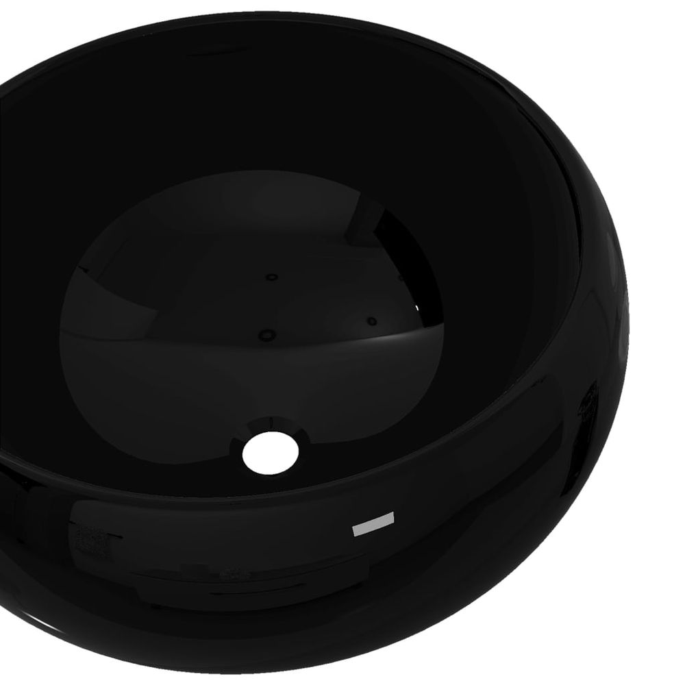 Basin Ceramic Round Black 40x15 cm