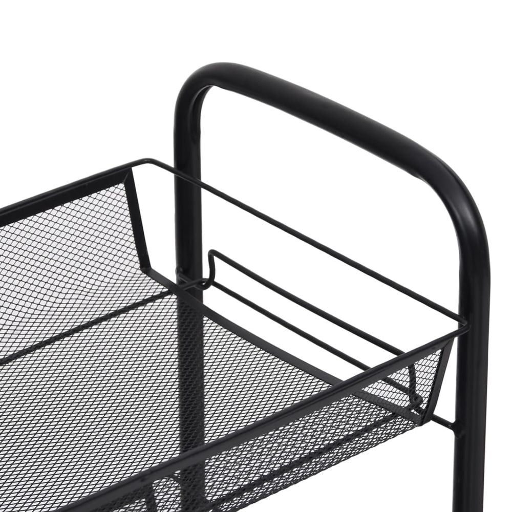 3 - 5 Tier Kitchen Trolley Black, White & Grey 46x26x64 cm to 46 x 26 x 105 cm Iron