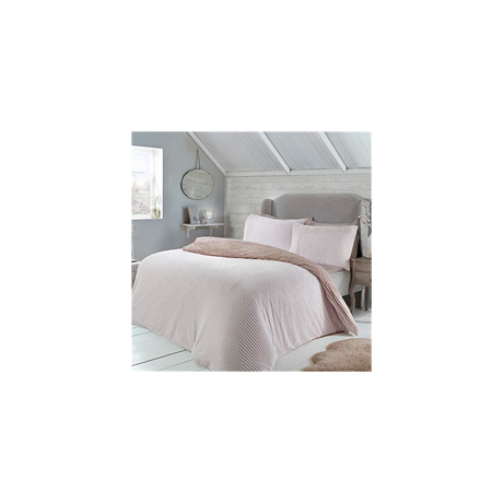 RIBBED TEDDY FLEECE BLUSH BEDSET KB