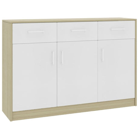 Sideboard White 110x30x75 cm Engineered Wood