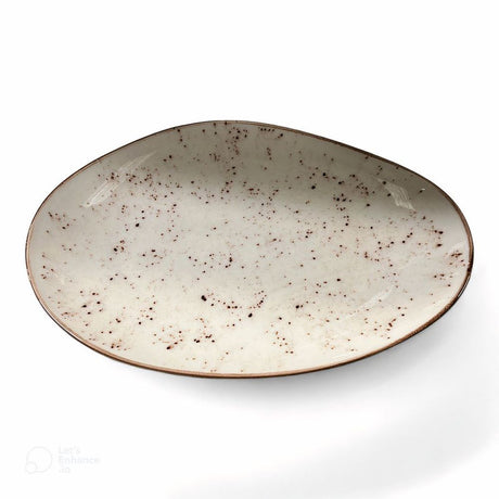 Porcelain Platter Reactive Cream 35cm