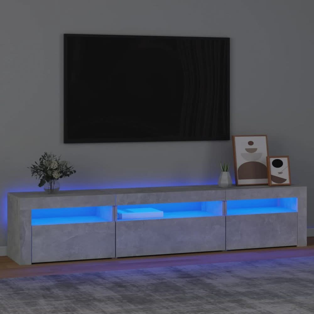 TV Cabinet with LED Lights White 240x35x40 cm