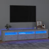 TV Cabinet with LED Lights White 240x35x40 cm