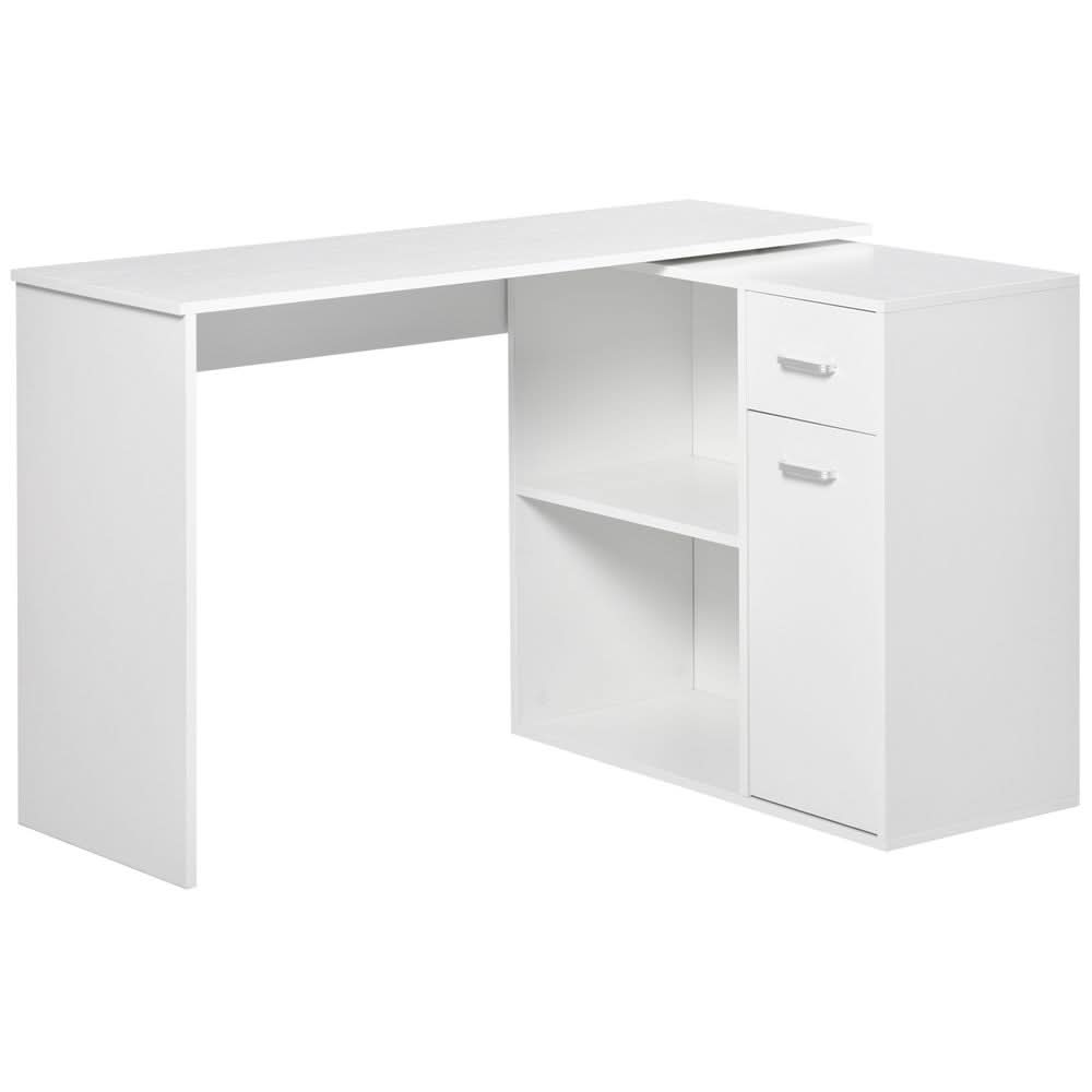 Computer Desk, L-Shaped, 360� Rotating-White