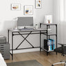 Desk with Shelves Black 135x50x90 cm Engineered Wood&Iron