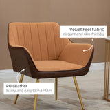 Accent Chairs Velvet Armchairs for Living Room and Bedroom Light Brown