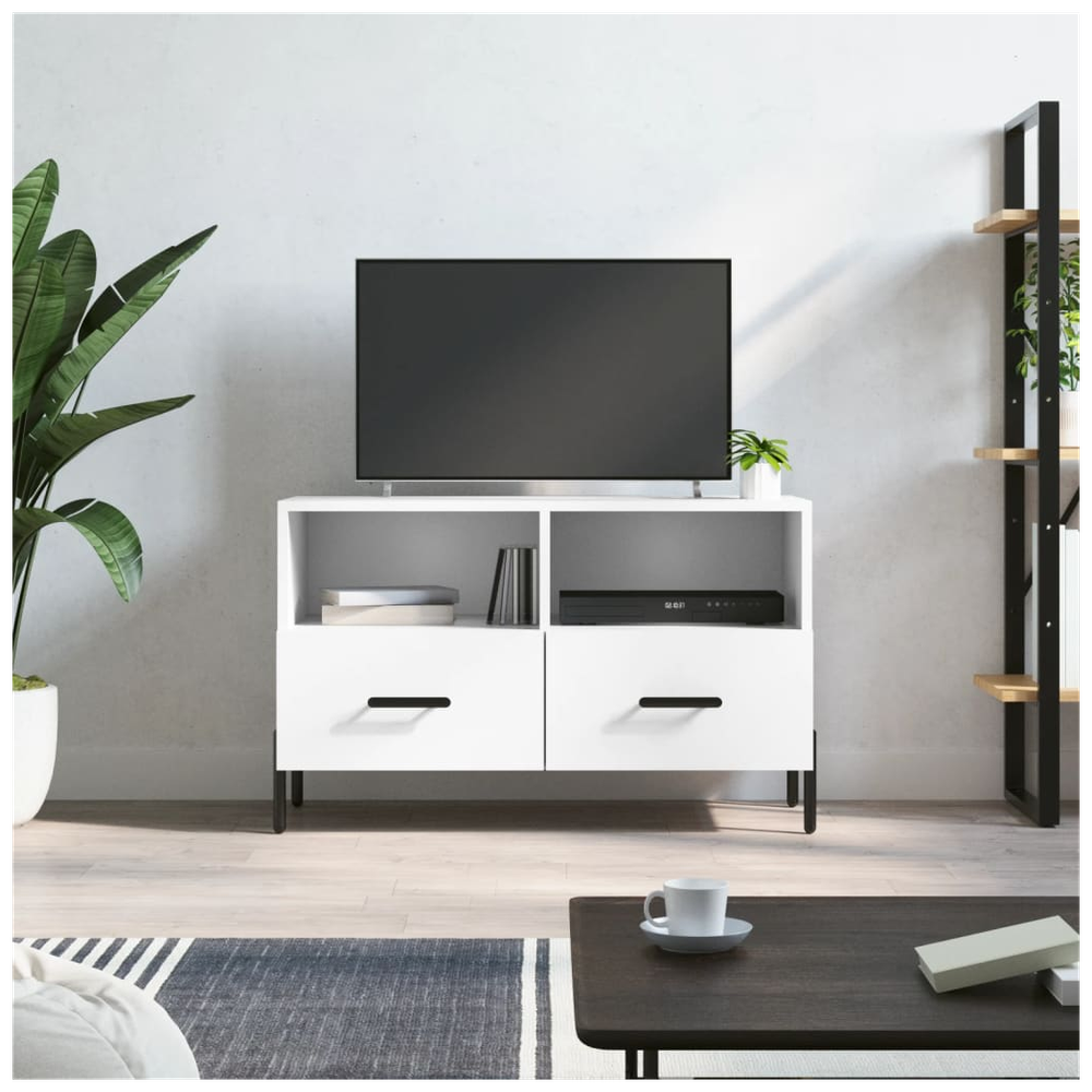 TV Cabinet White 80x36x50 cm Engineered Wood