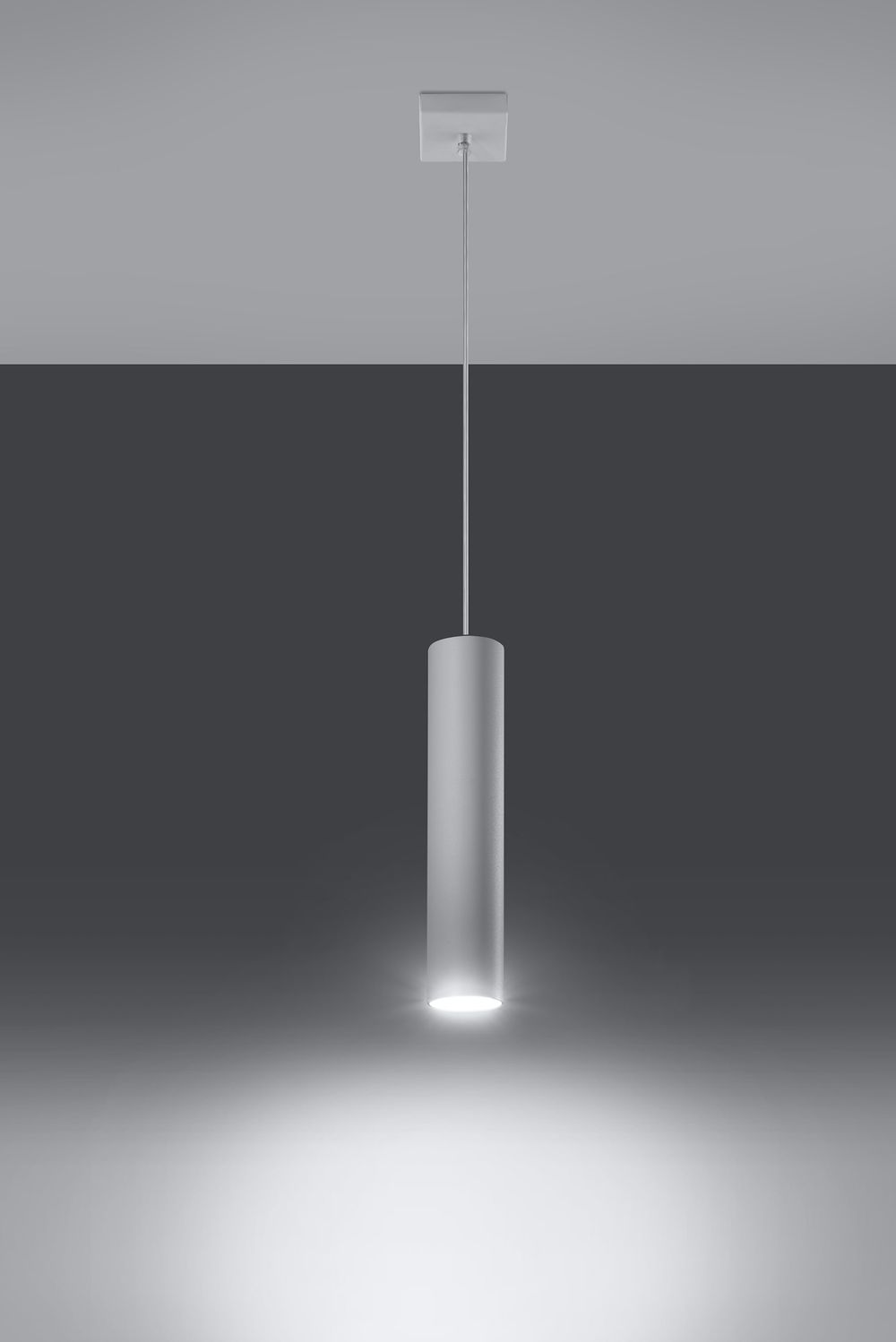 Pendant lamp LAGOS 1 White Round Tube Shape Modern Loft Design LED GU10