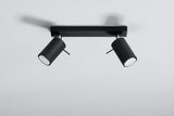 Ceiling Lamp RING 2 Black Rotating Tube Modern Loft Design GU10