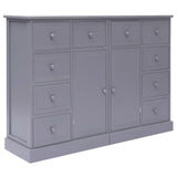 Sideboard with 10 Drawers Grey 113x30x79 cm Wood