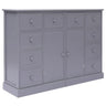 Sideboard with 10 Drawers Grey 113x30x79 cm Wood