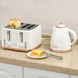 Kettle and Toaster Set 1.7L Rapid Boil Kettle & 4 Slice Toaster White