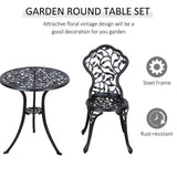 Cast Aluminium 3 Pcs Bistro Set-Black